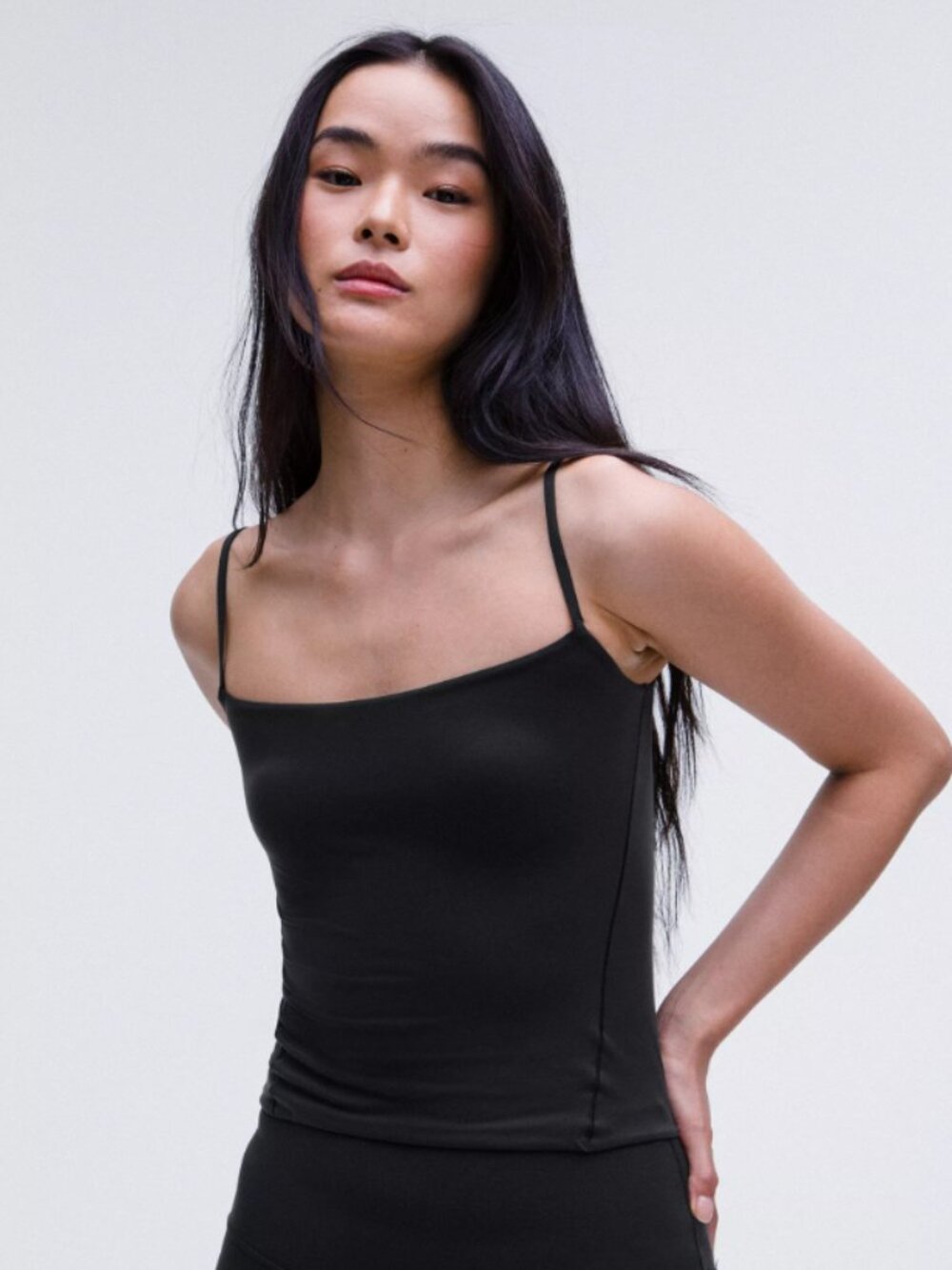 Wundermost Ultra-Soft Nulu Spaghetti-Strap Cami Tank Top - S - Black